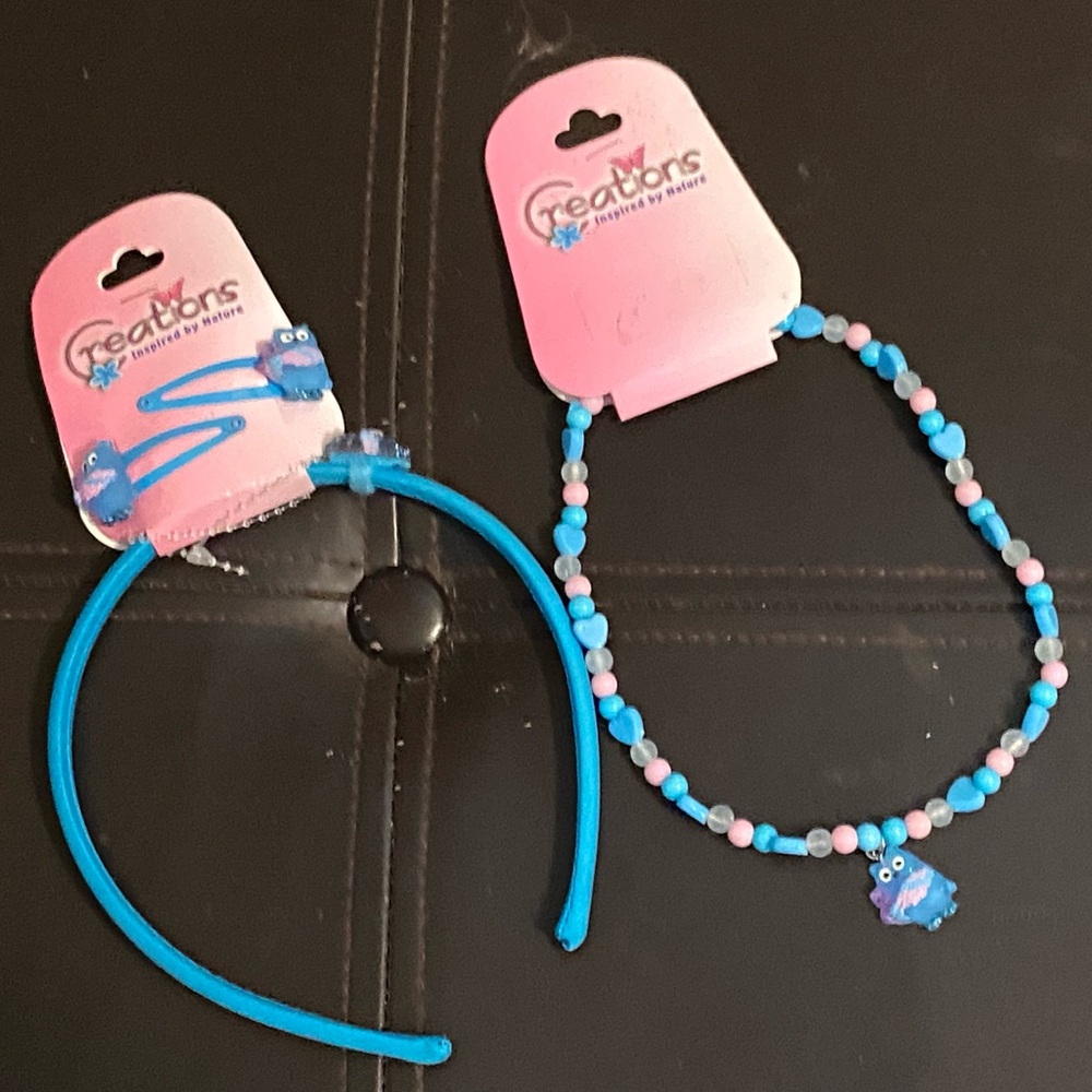 NWT 2 pc set owl headband and matching necklace